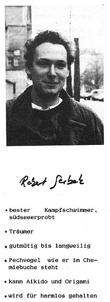 Gubens Portrait in der 89er Abi-Zeitung des GGG